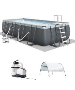 Intex 18Ft x 52In Ultra XTR Rectangular Frame Swimming Pool Kit w/Pump & Canopy
