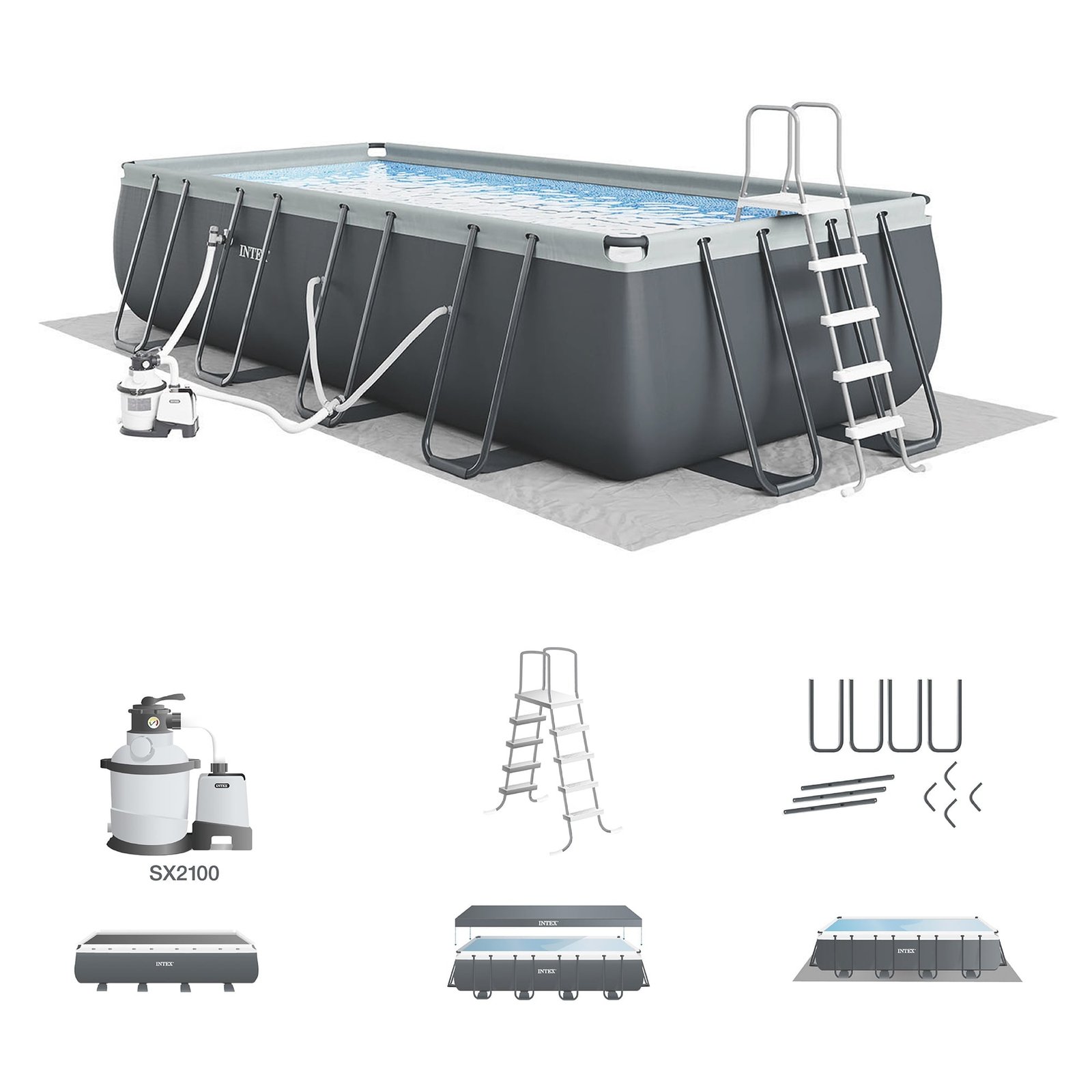 Intex 26363EH 24' x 12' x 52" Rectangular Ultra XTR Frame Swimming Pool w/ Pump - 288 x 144 x 52 inches