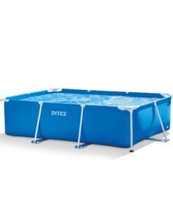 Intex 8.5ft x 26in Rectangular Frame Above Ground Backyard Swimming Pool, Blue
