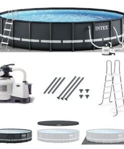 Intex Ultra XTR Frame 26 Foot x 52 Inch Round Above Ground Swimming Pool Set - 26 x 26 x 52 inches