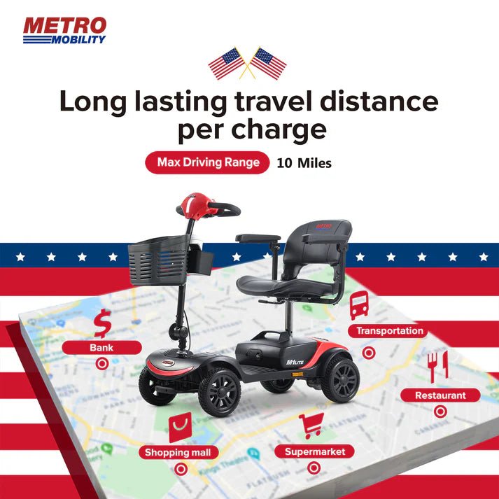 Metro Mobility M1 Lite Mobility Scooter 4-Wheel Electric 24V 12Ah 300W 4.97 MPH 10 Mile Range Manufacturer RFB - Image 5