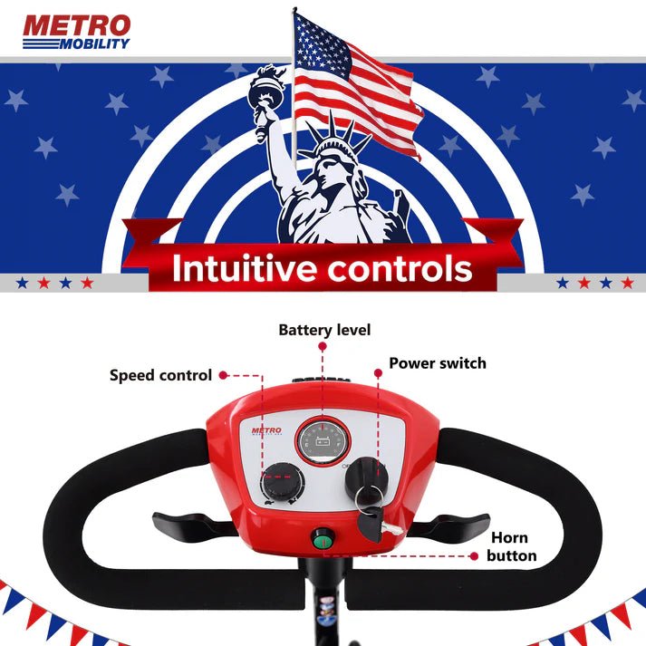 Metro Mobility M1 Lite Mobility Scooter 4-Wheel Electric 24V 12Ah 300W 4.97 MPH 10 Mile Range Manufacturer RFB - Image 3