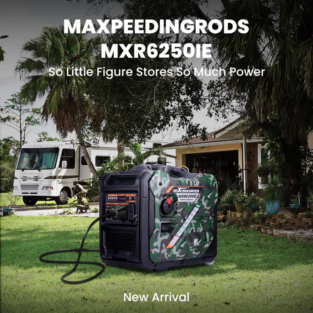 Maxpeedingrods MXR6250IE-US Inverter Generator 5000W/5500W Low THD Electric Start RV Ready and CO Alert Gas New - Image 2