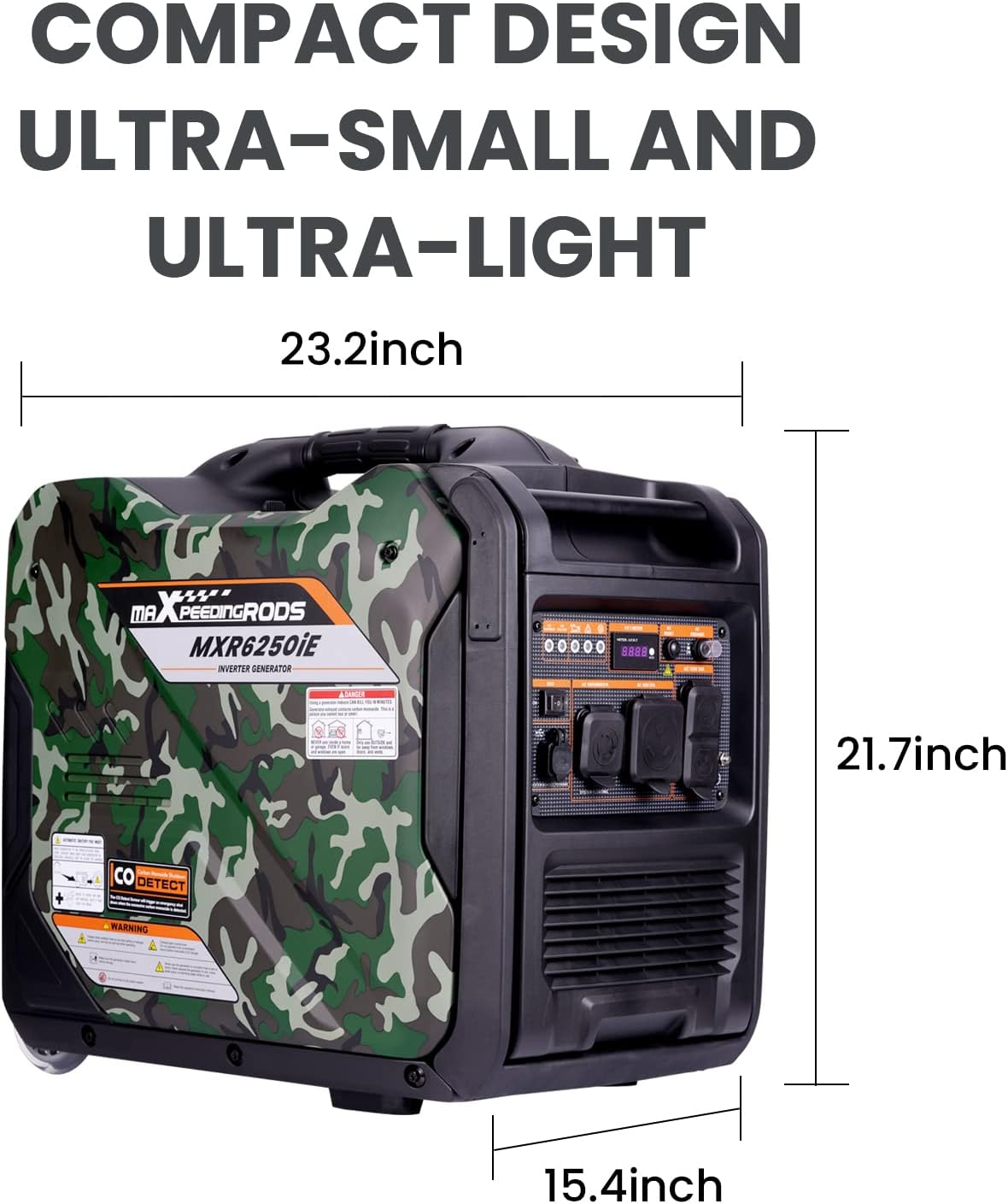 Maxpeedingrods MXR6250IE-CA Inverter Generator 5000W/5500W Low THD Electric Start RV Ready and CO Alert Gas New Canada Only - Image 6