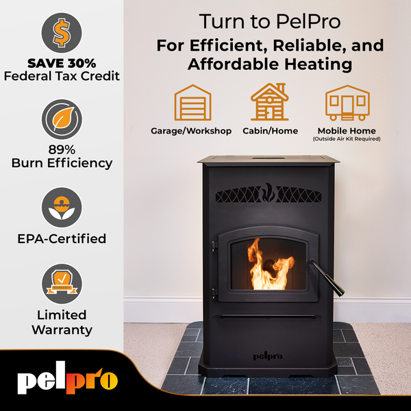 PelPro PP70 Pellet Stove 70 lbs. Hopper 42,500 BTU 2000 sq. ft. New - Image 5