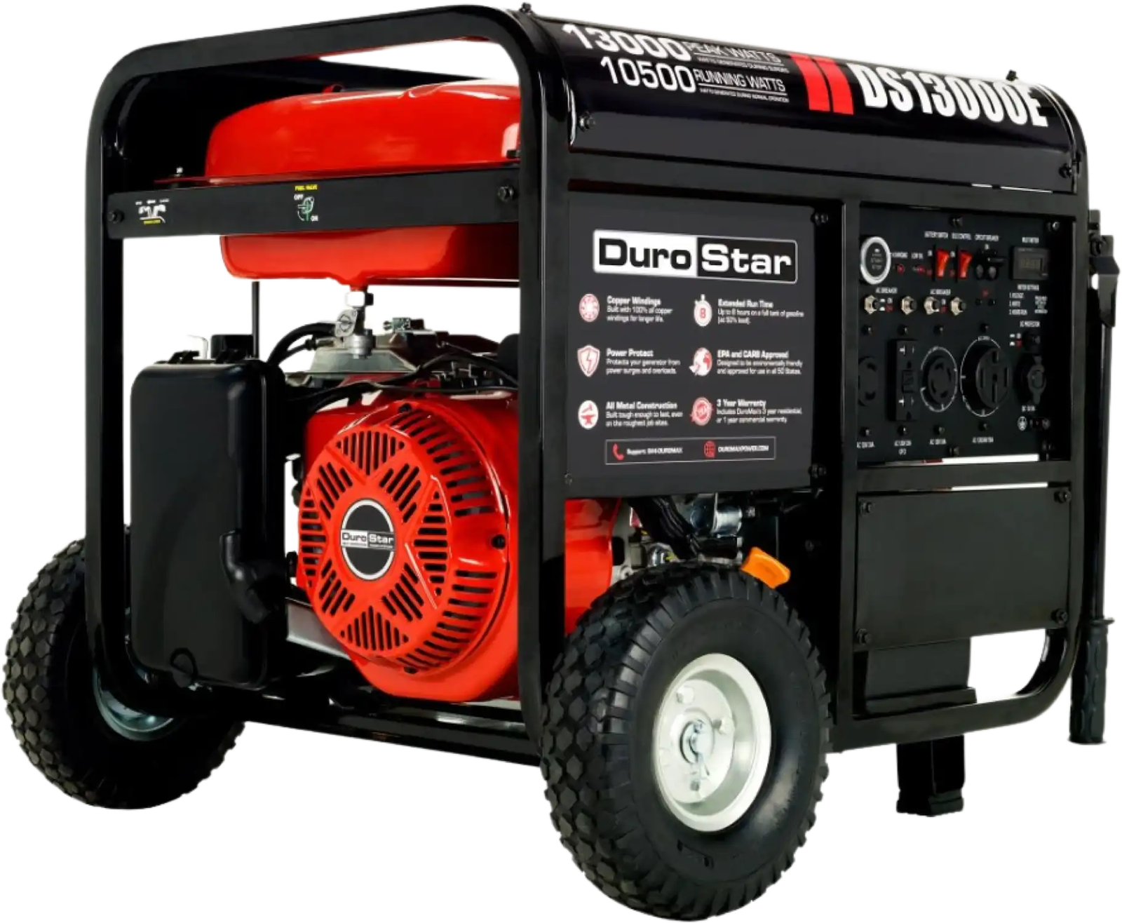DuroMax / DuroStar DS13000E 10500W/13000W Electric Start Gas Generator New (Red Version of XP13000E)