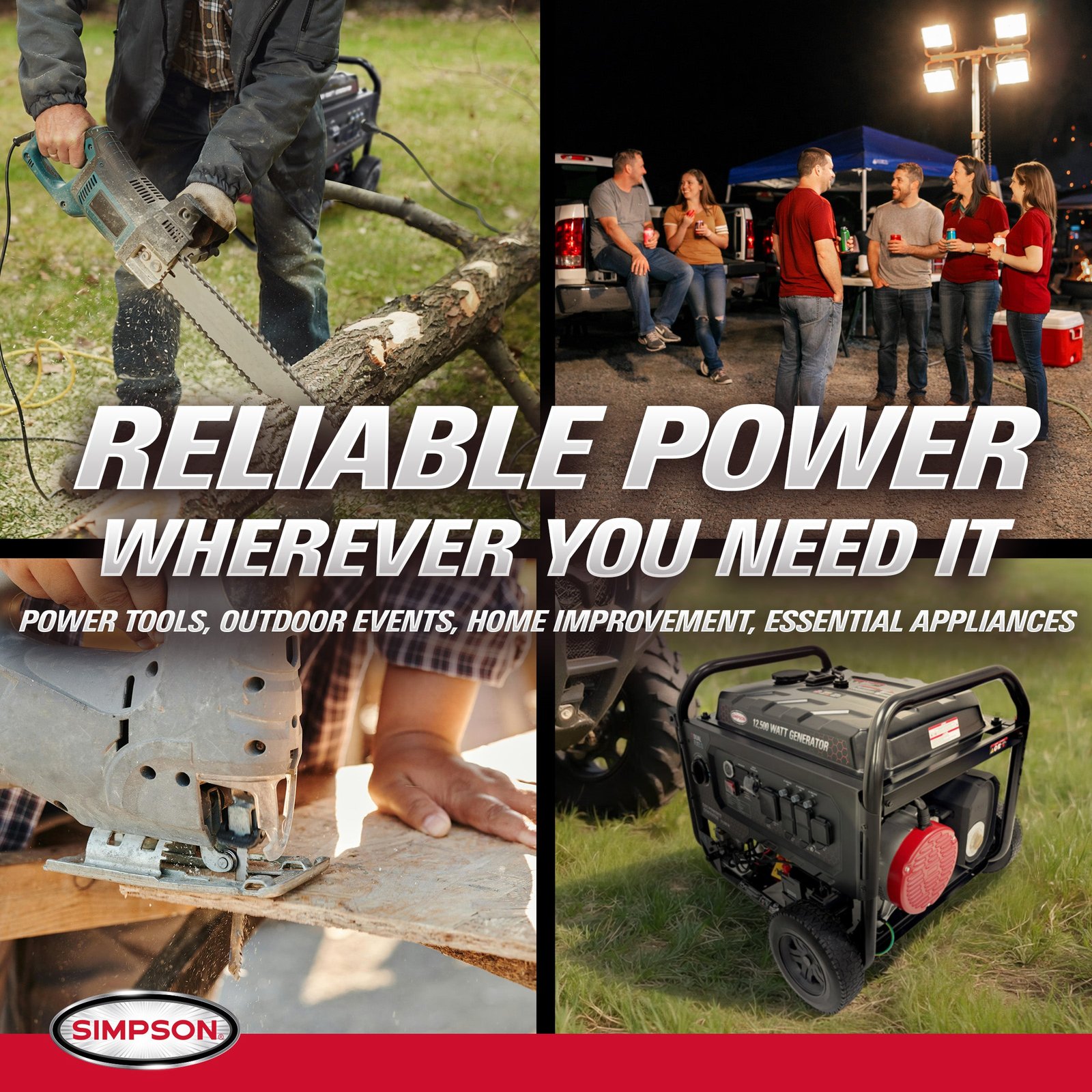Simpson SF1012 Generator 10,000/12,500W Dual Fuel Gas Propane Electric Start CO Sensor New - Image 9