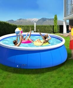 Swim Center Round Inflatable Swimming Pool, Foldable Above Ground Family Lounge Outdoor Pool for Backyard Lawn Garden, 244*63