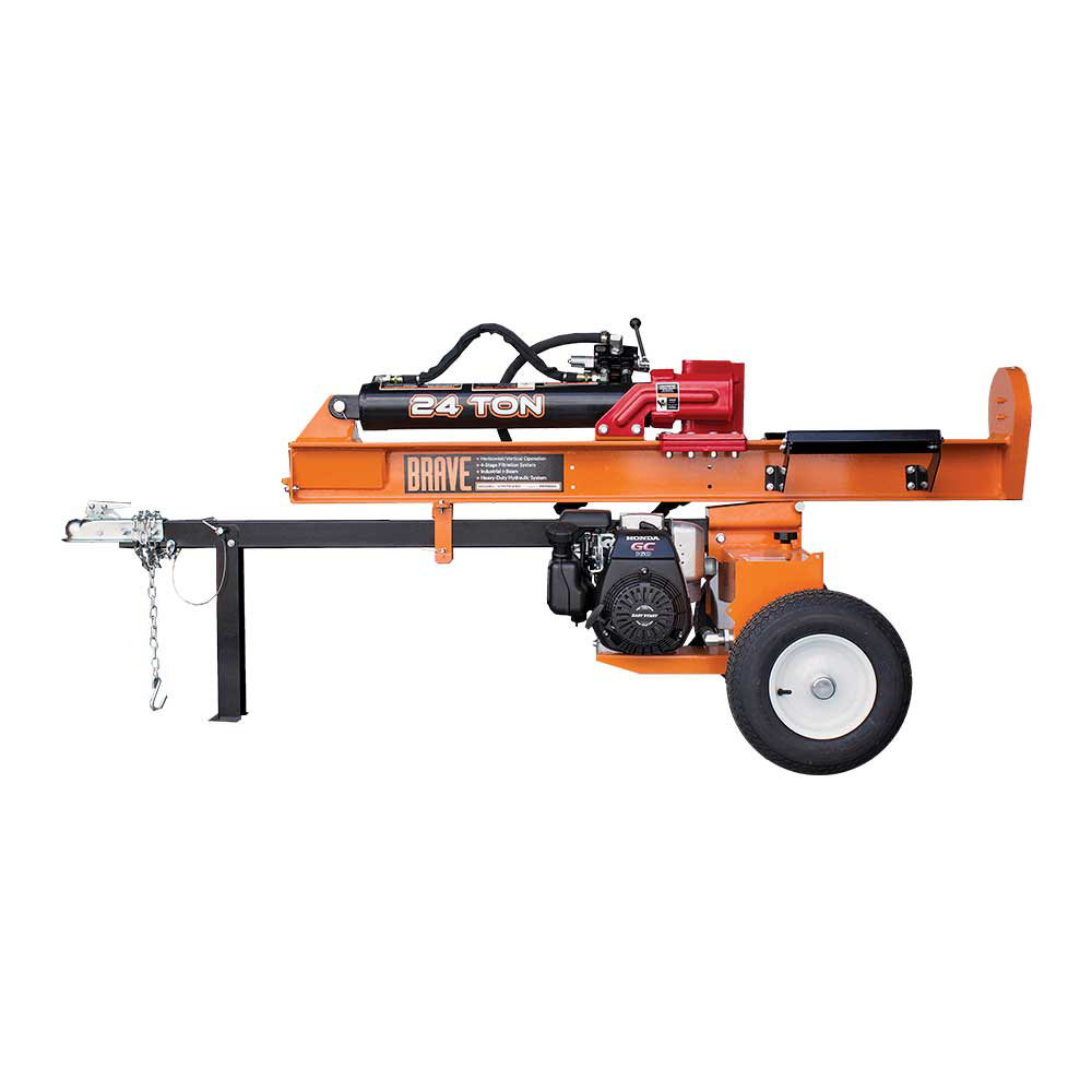 Brave Tow Behind Log Splitter 24-Ton Vertical/Horizontal Portable Gas with Honda GC160 Engine 160cc VH1724GC New - Image 2