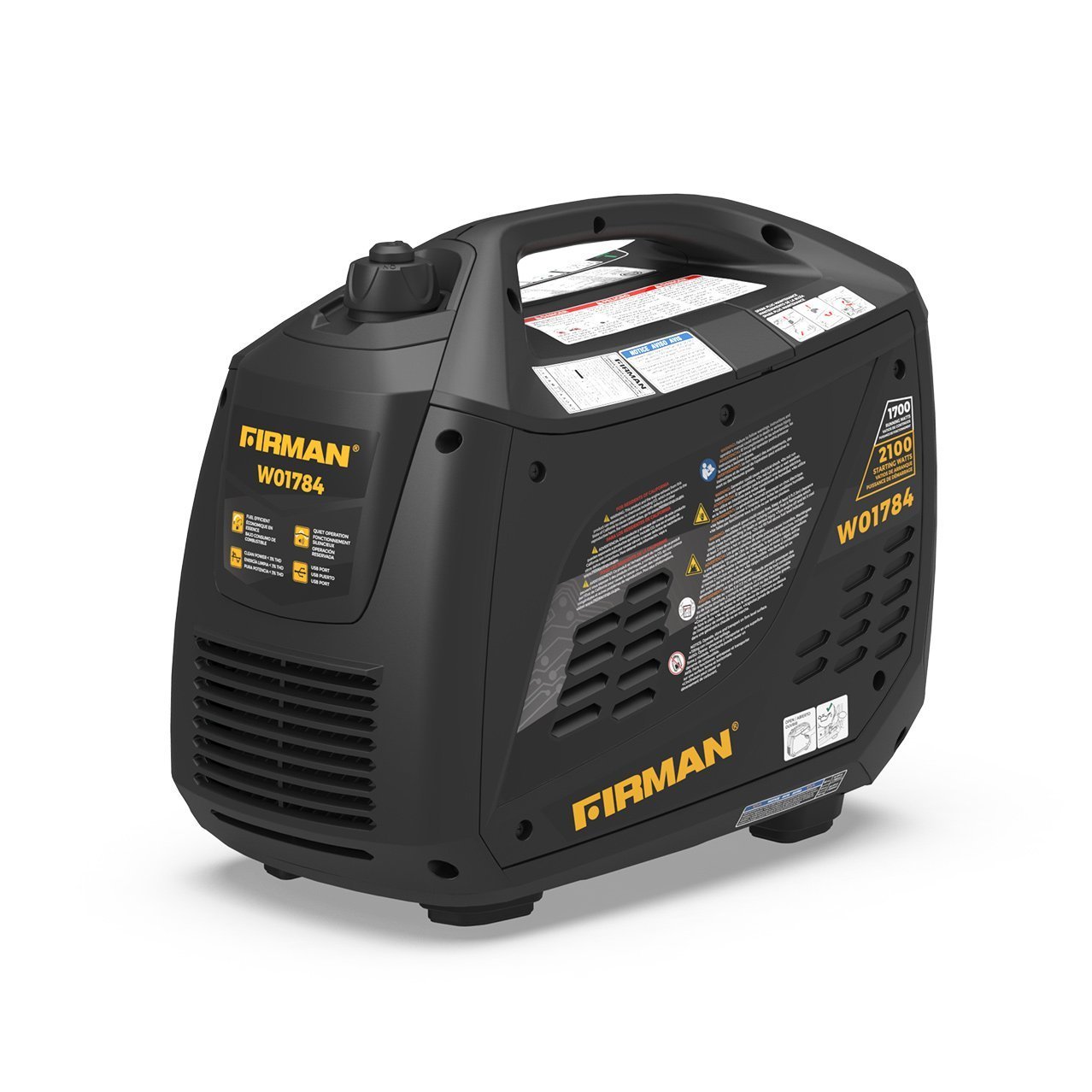 Firman W01784 30 Amp 1700W/2100W Recoil Start Gas Inverter Generator New - Image 2