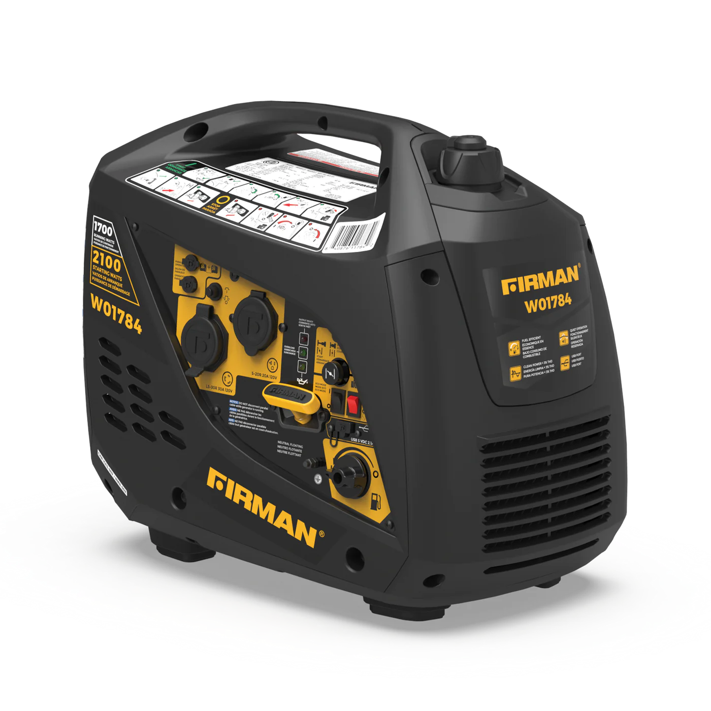Firman W01784F Gas Inverter Generator 1700W/2100W 30 Amp Low THD Manufacturer RFB - Image 6