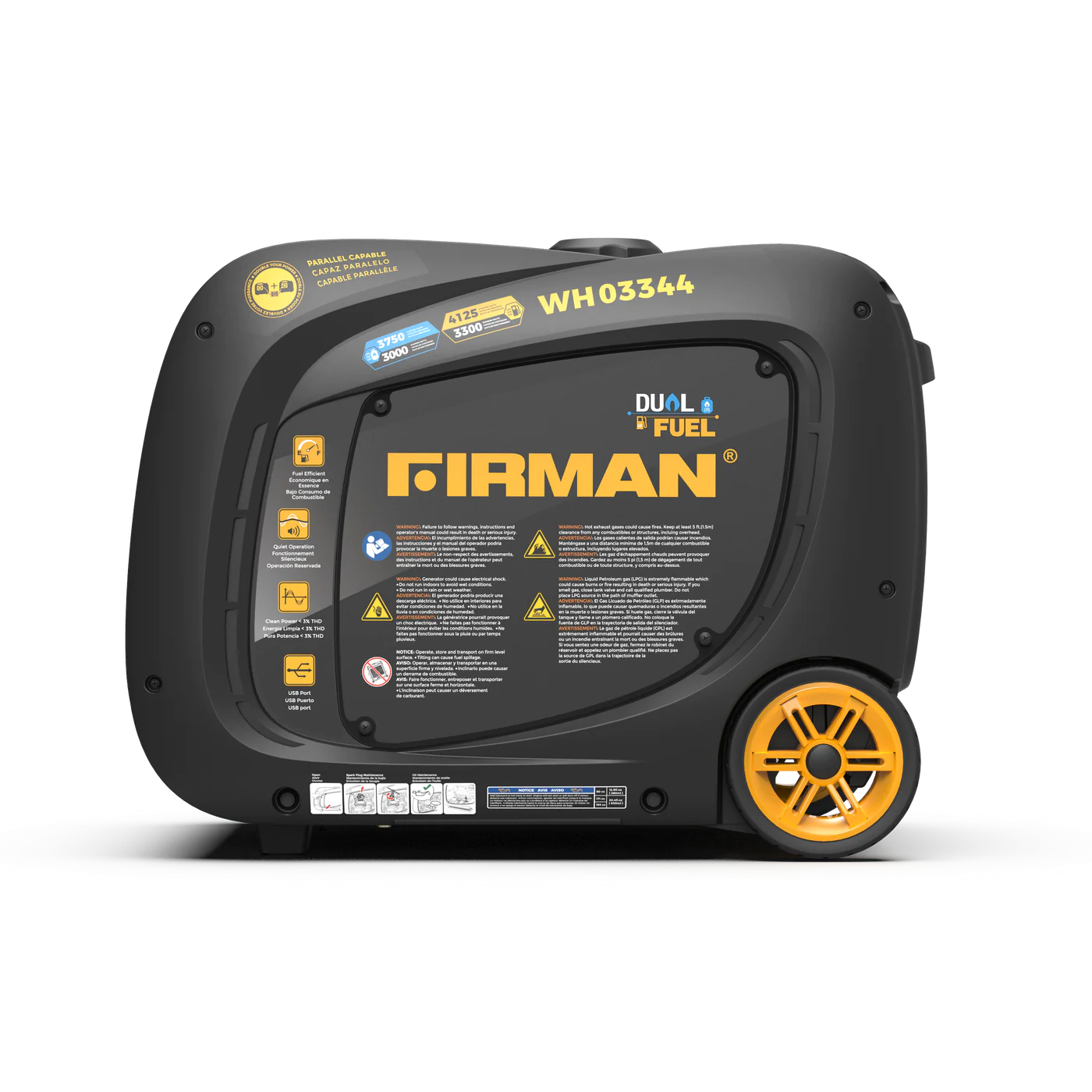 Firman WH03344 Dual Fuel Inverter Generator 3300W/4125W 30 Amp Electric Start New - Image 6