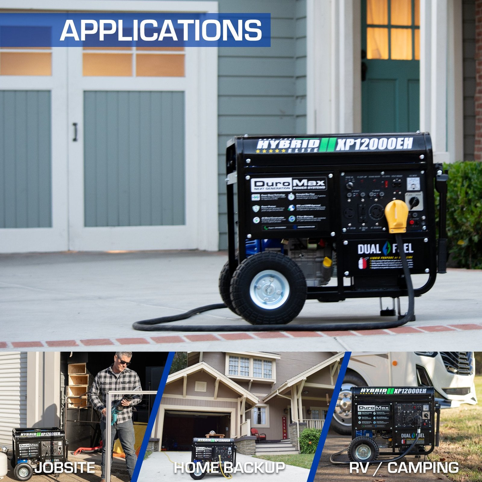 DuroMax XP12000EH 9500W/12000W Dual Fuel Electric Start Generator New - Image 6