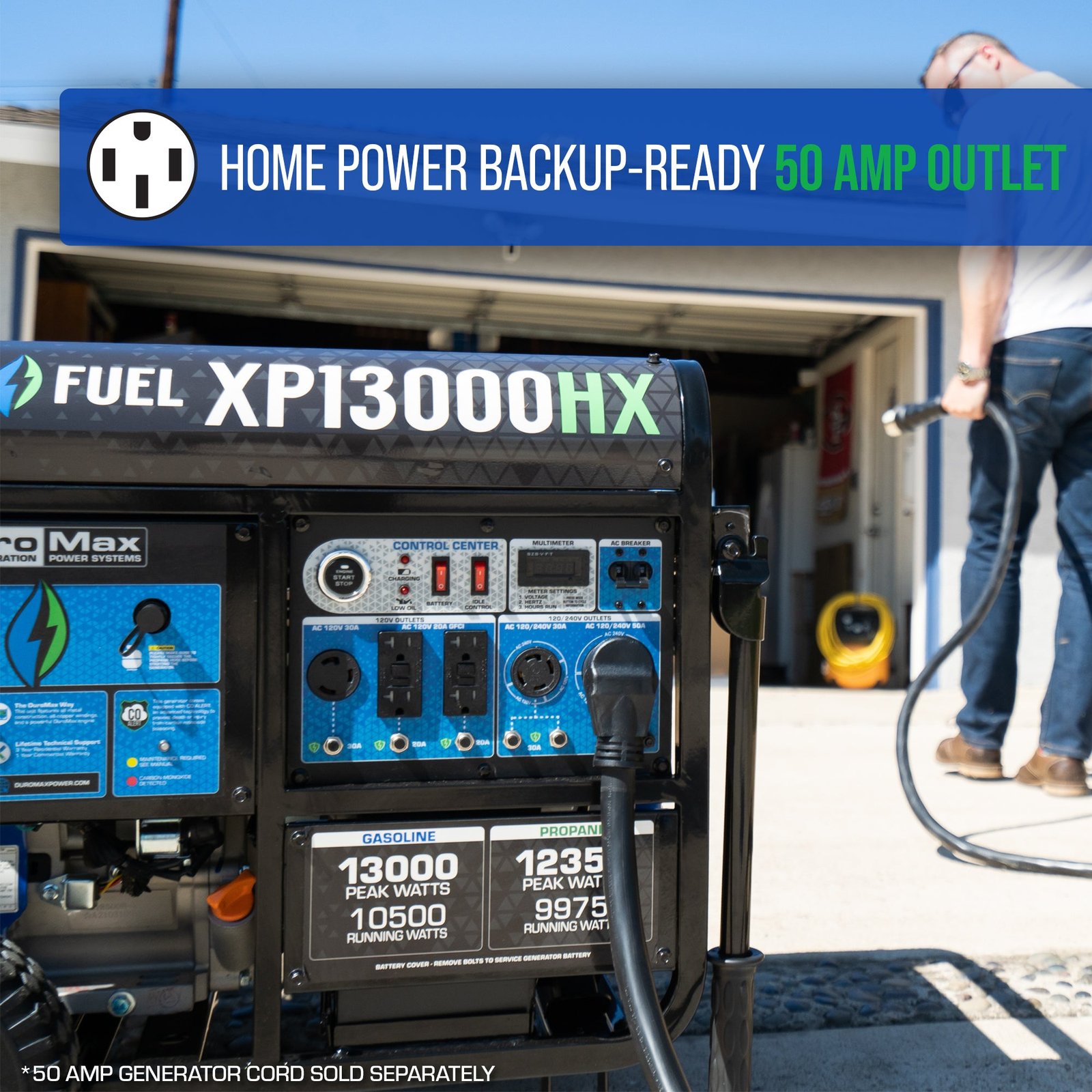 DuroMax XP13000HX 10500W/13000W Dual Fuel CO Alert Electric Start Generator New - Image 10