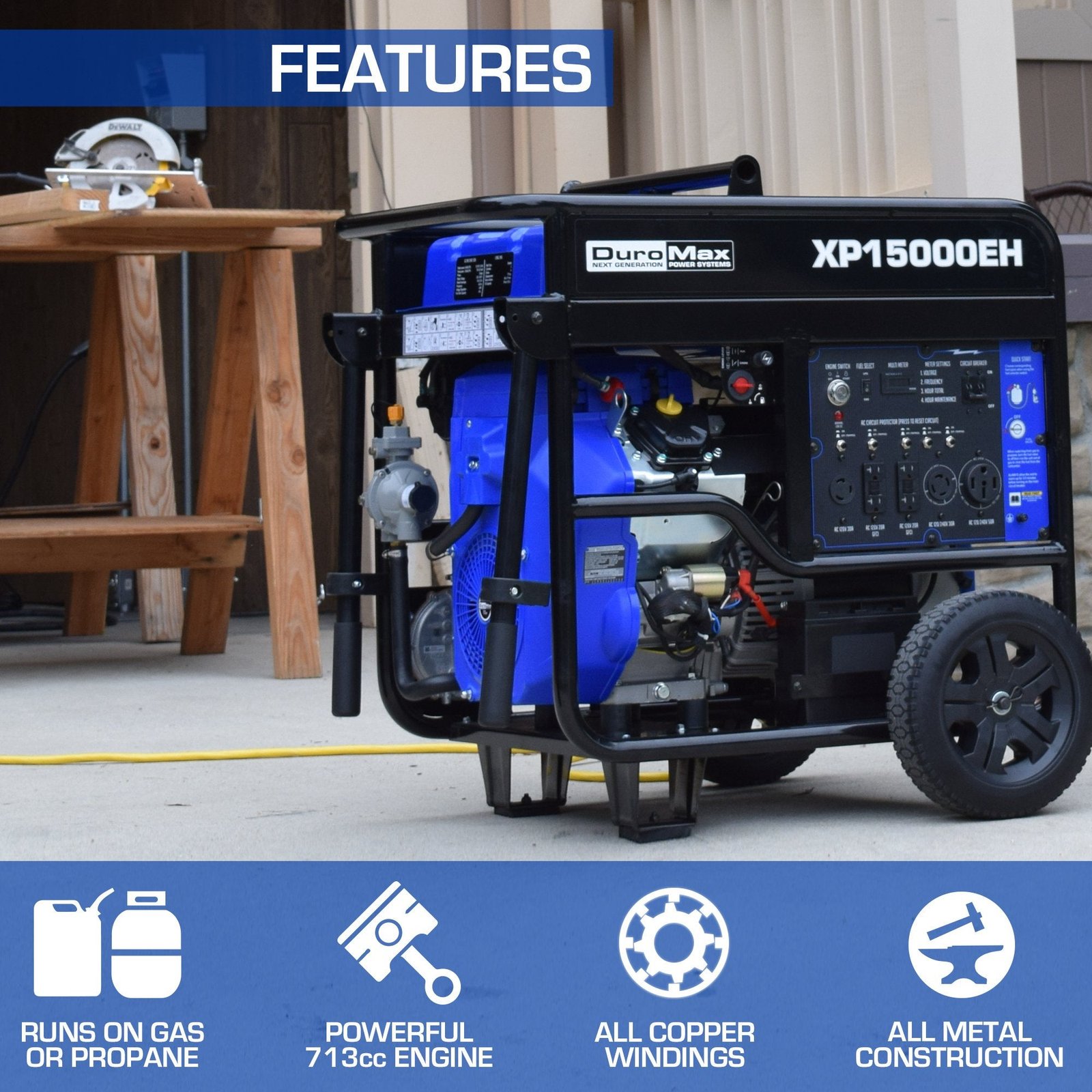 DuroMax XP15000EH 12500W/15000W Dual Fuel Electric Start Generator New - Image 6