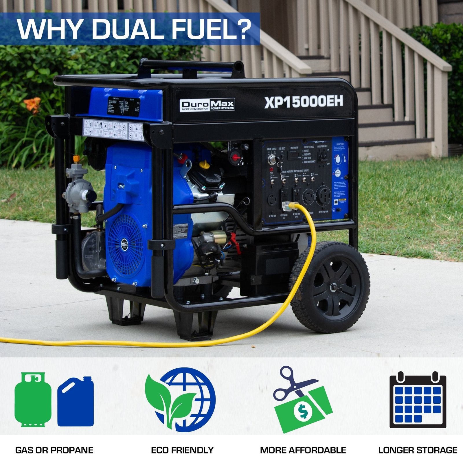 DuroMax XP15000EH 12500W/15000W Dual Fuel Electric Start Generator New - Image 7