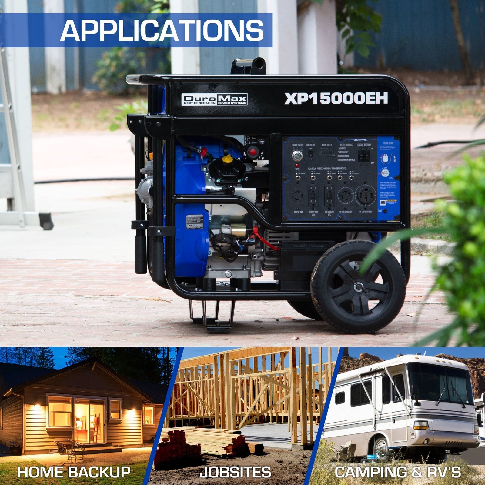 DuroMax XP15000EH 12500W/15000W Dual Fuel Electric Start Generator New - Image 9