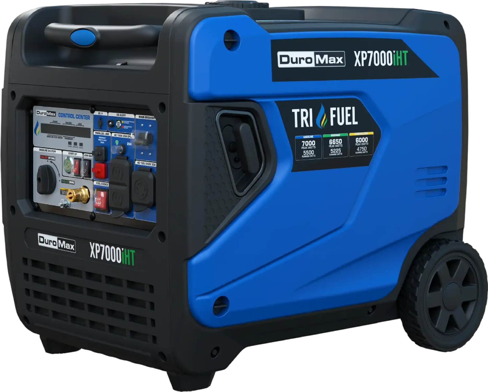 DuroMax XP7000iHT 5500W/7000W Tri Fuel Generator Gas Propane NG Remote Start Inverter CO Alert New