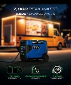 Alternative view of DuroMax XP7000iHT 5500W/7000W Tri Fuel Generator Gas Propane NG Remote Start Inverter CO Alert New