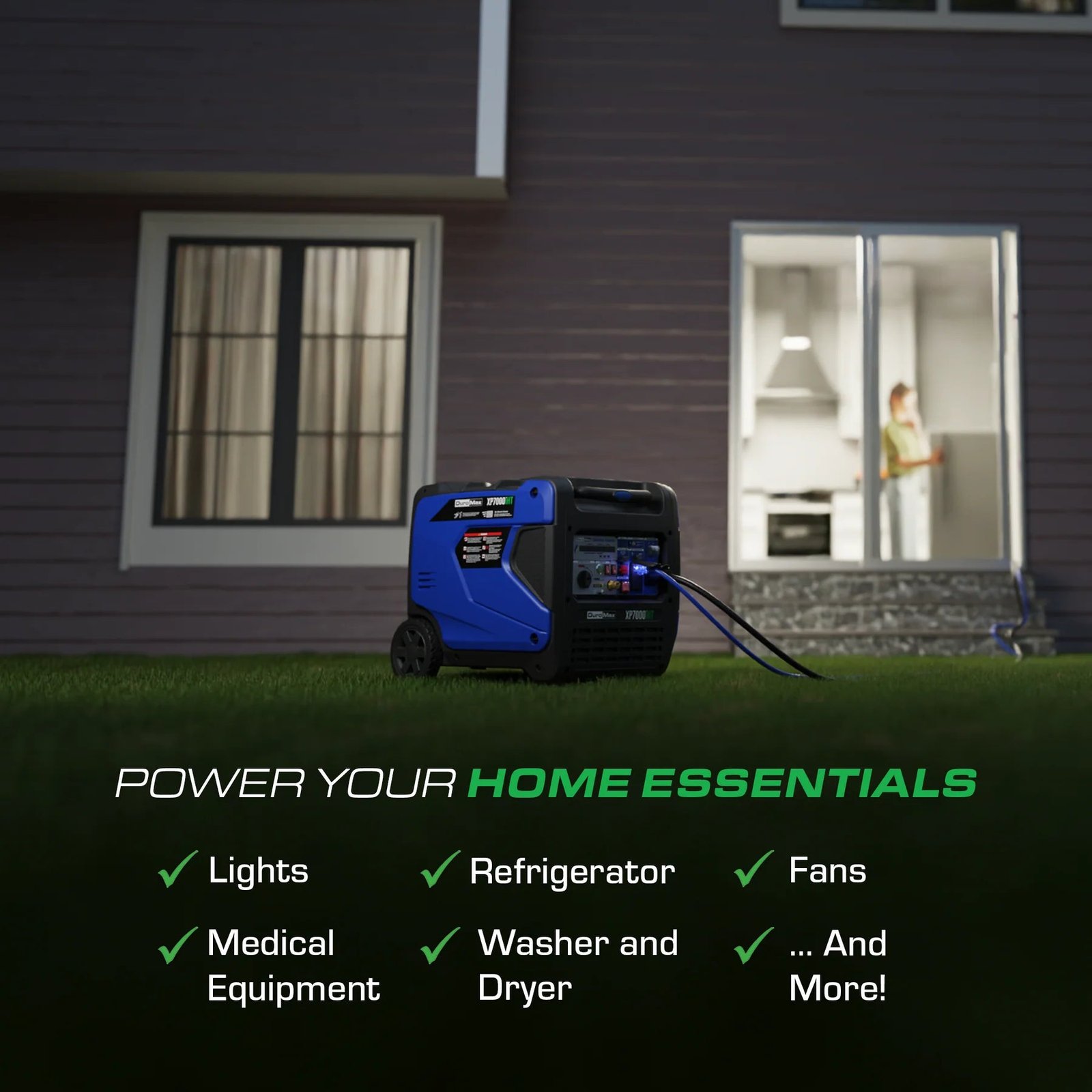 DuroMax XP7000iHT 5500W/7000W Tri Fuel Generator Gas Propane NG Remote Start Inverter CO Alert New - Image 6