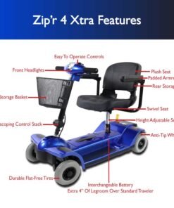Alternative view of Zip'r 4 XTRA Traveler Long Range Mobility Scooter Blue New