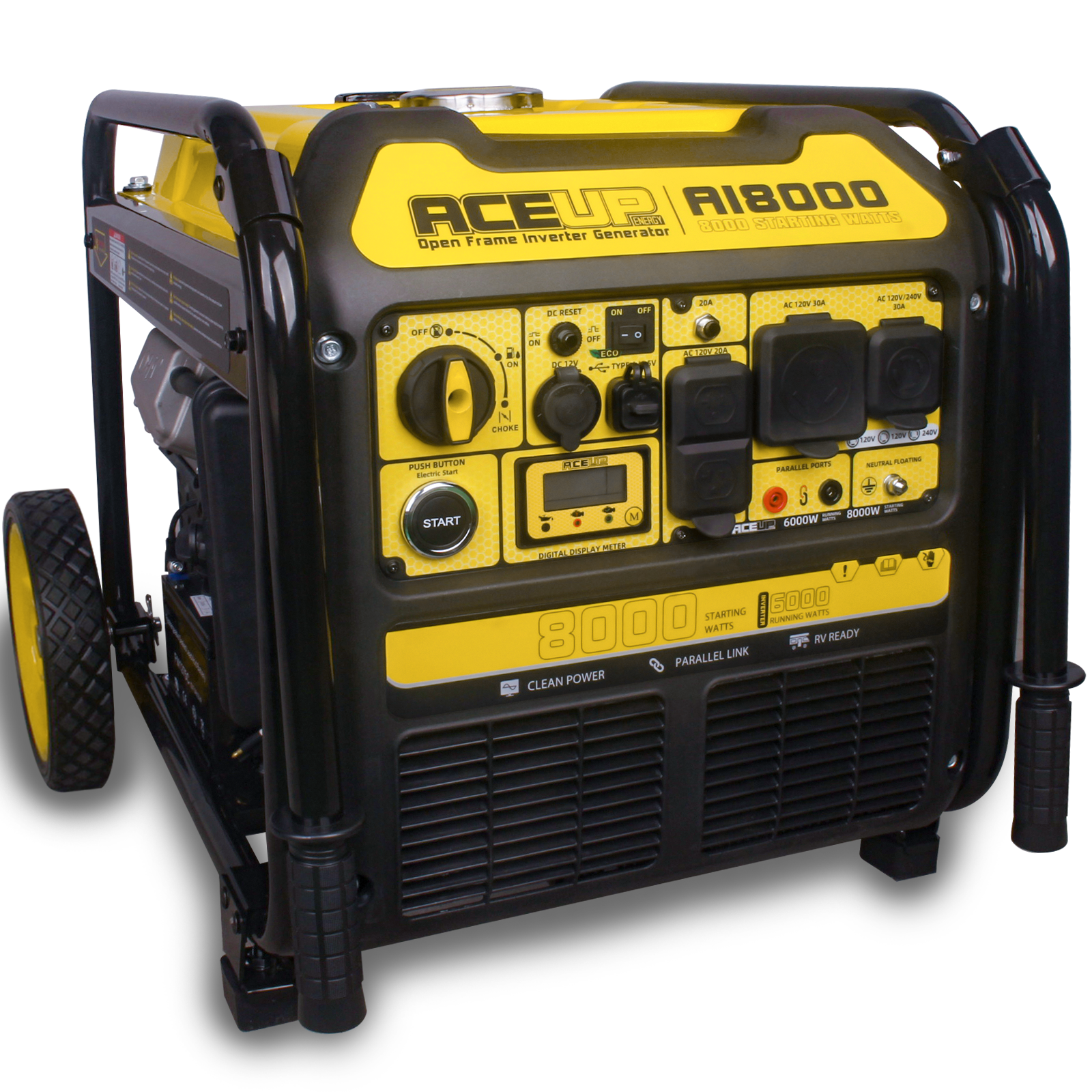 Aceup Energy AI8000 6000W/8000W Generator 30A Inverter Gasoline Electric Start New - Image 9
