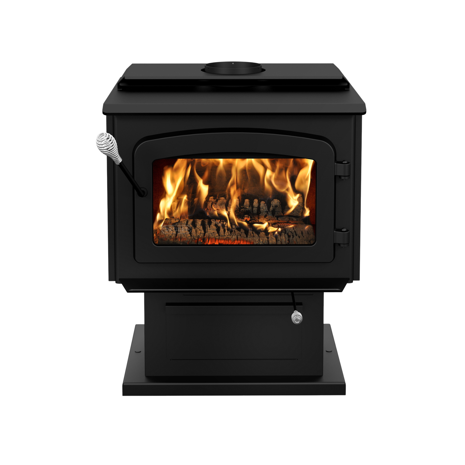 Drolet Escape 1800 EPA Certified 2,100 Sq. Ft. Wood Stove On Pedestal With Black Door New