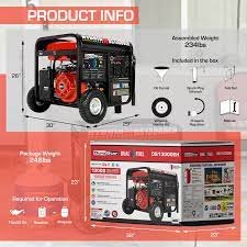 DuroMax / DuroStar DS13000EH 10500W/13000W Electric Start Dual Fuel Generator New (Red Version of XP13000EH) - Image 8
