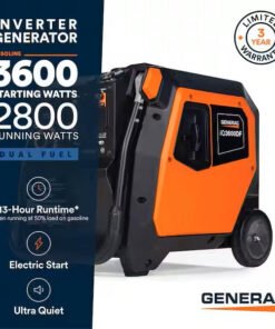Alternative view of Generac iQ3600 DF 8151 2800W/3600W Generator Dual Fuel Gas Propane Inverter COSense Electric Start RFB