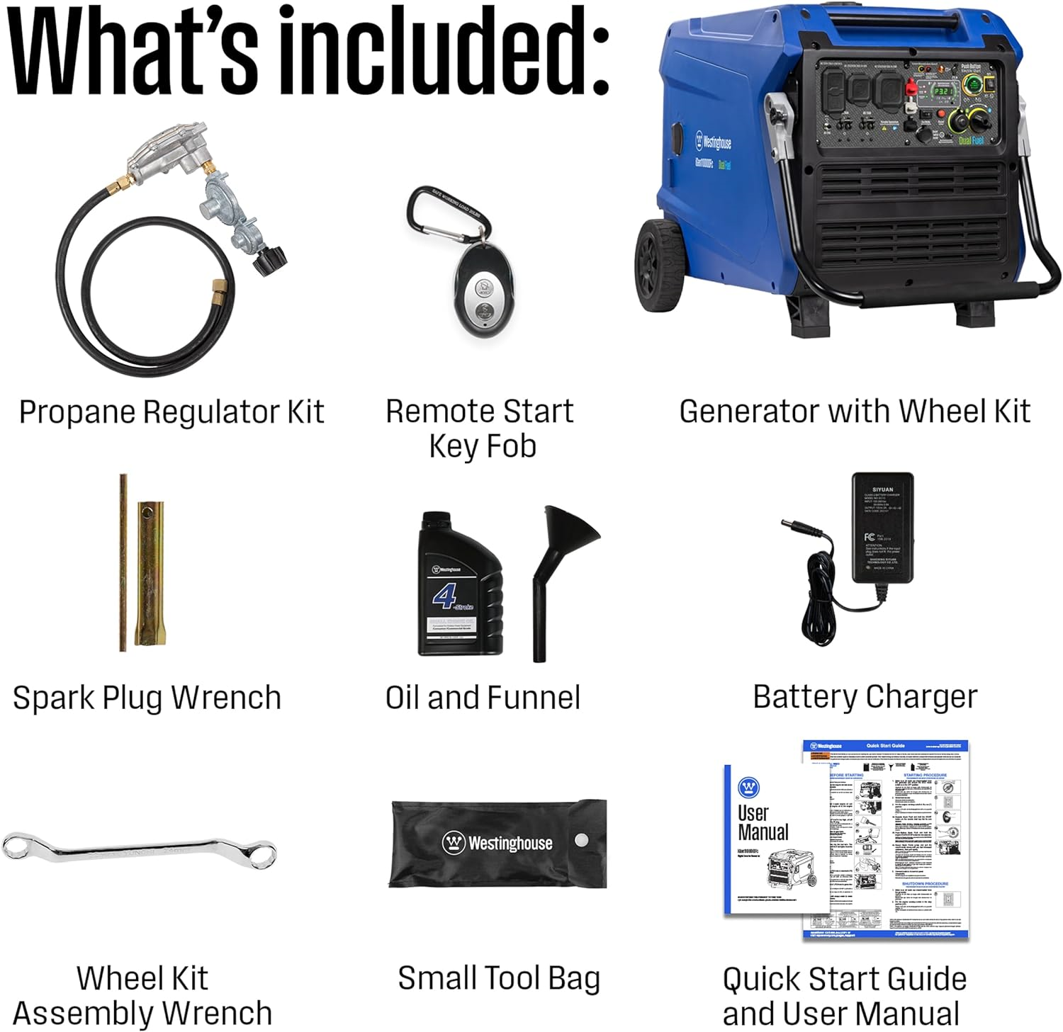 Westinghouse iGen11000DFc Dual Fuel Inverter Generator 9000W/11000W 50 Amp With CO Sensor Remote Start New - Image 12