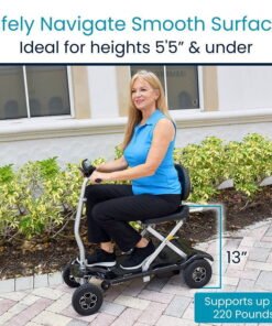 Alternative view of Vive Health MOB1058 Mobility Scooter Automatic Folding 220 lbs. Capacity 24V Li-Ion 3.73 MPH 11.3 Miles Black New