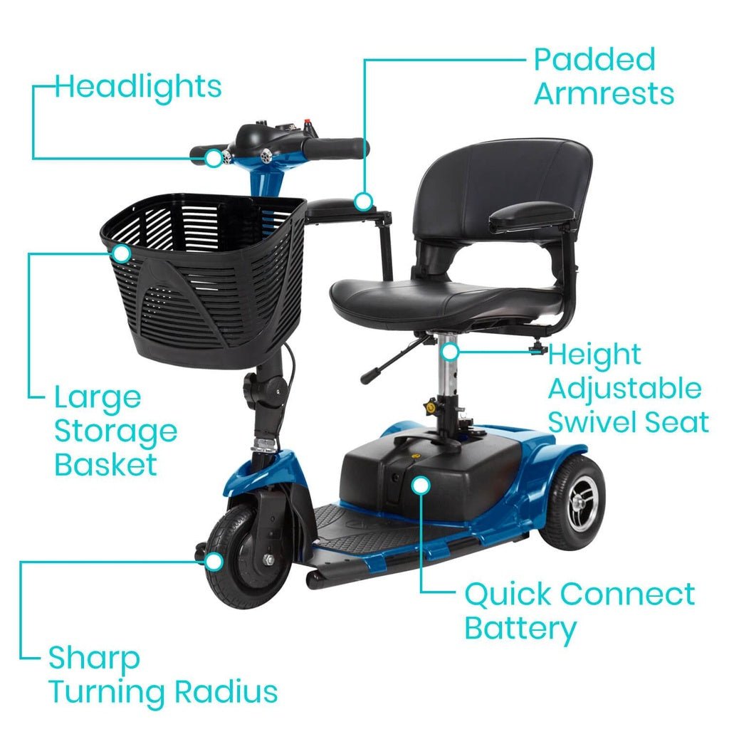 Vive Health MOB1025 Mobility Scooter 3 Wheel 265 lbs. Capacity 24V 3.7 MPH 12.4 Miles New - Image 5