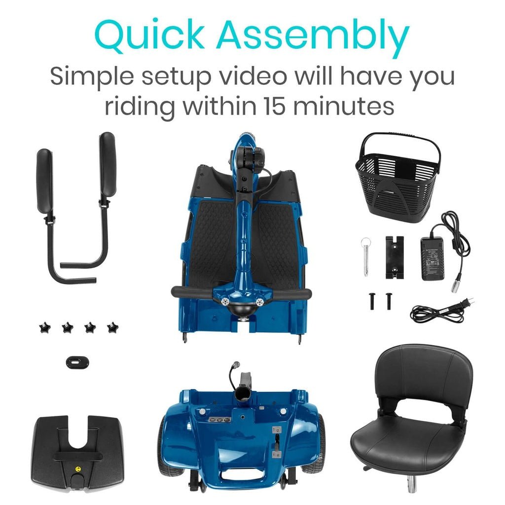 Vive Health MOB1025 Mobility Scooter 3 Wheel 265 lbs. Capacity 24V 3.7 MPH 12.4 Miles New - Image 3