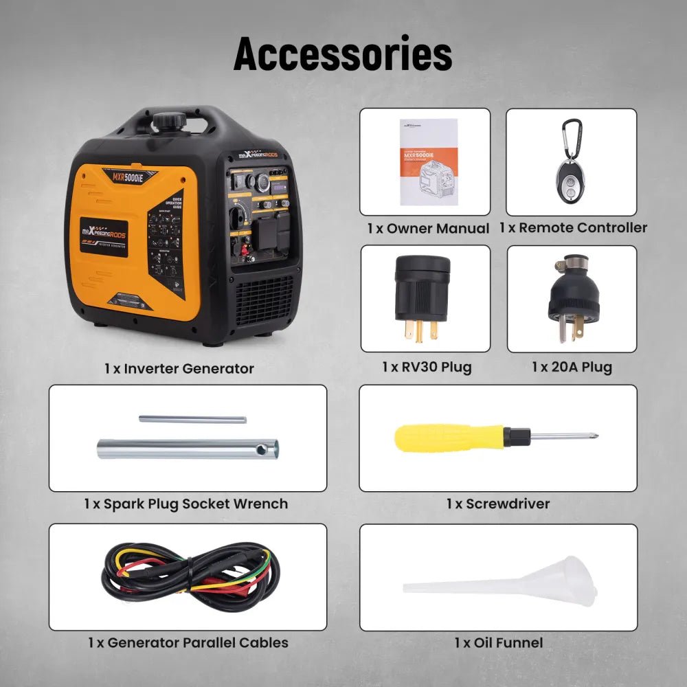 Maxpeedingrods MXR5000IE-US 3800W/5000W Inverter Generator Gas Low THD Remote Start CO Alert New - Image 10