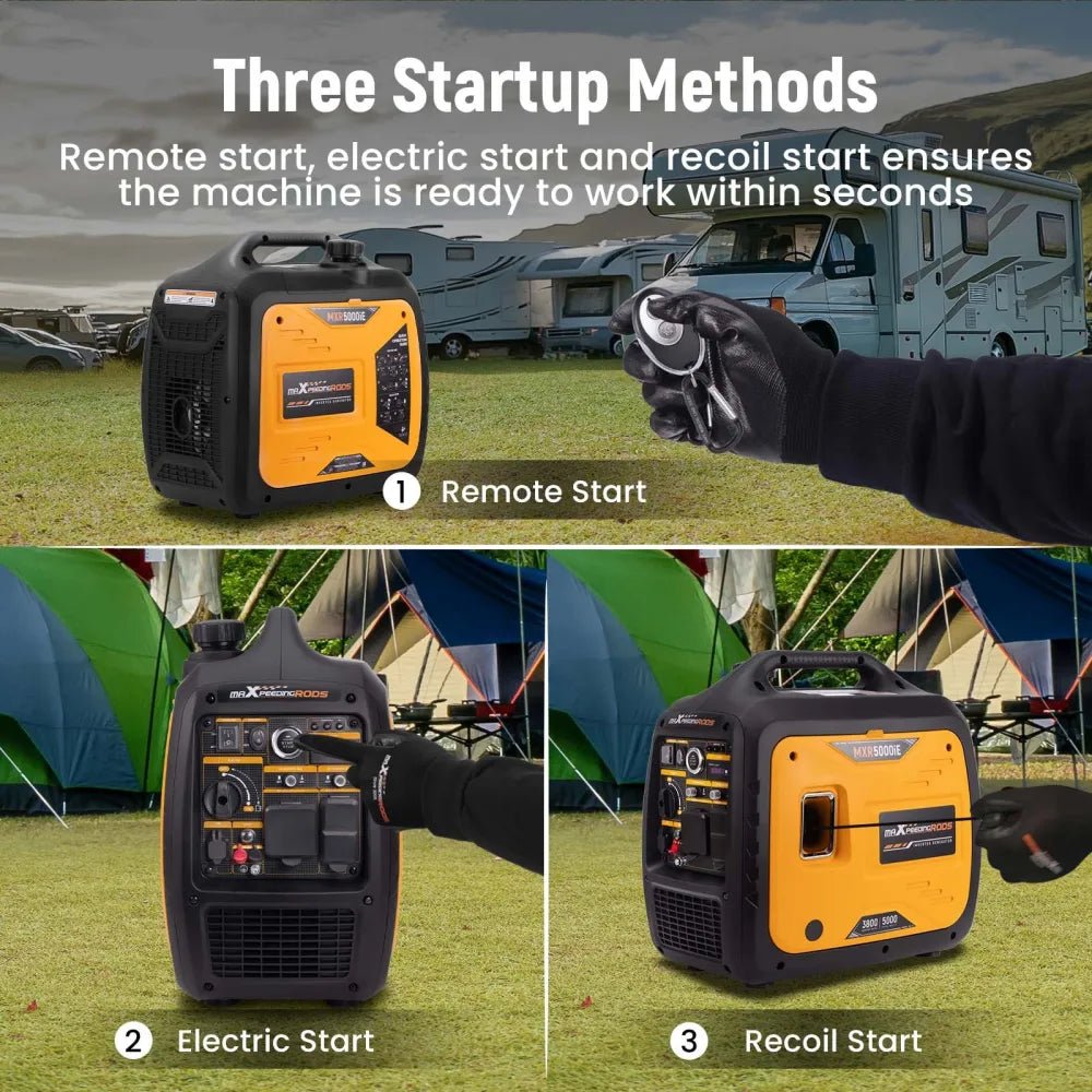 Maxpeedingrods MXR5000IE-US 3800W/5000W Inverter Generator Gas Low THD Remote Start CO Alert New - Image 6