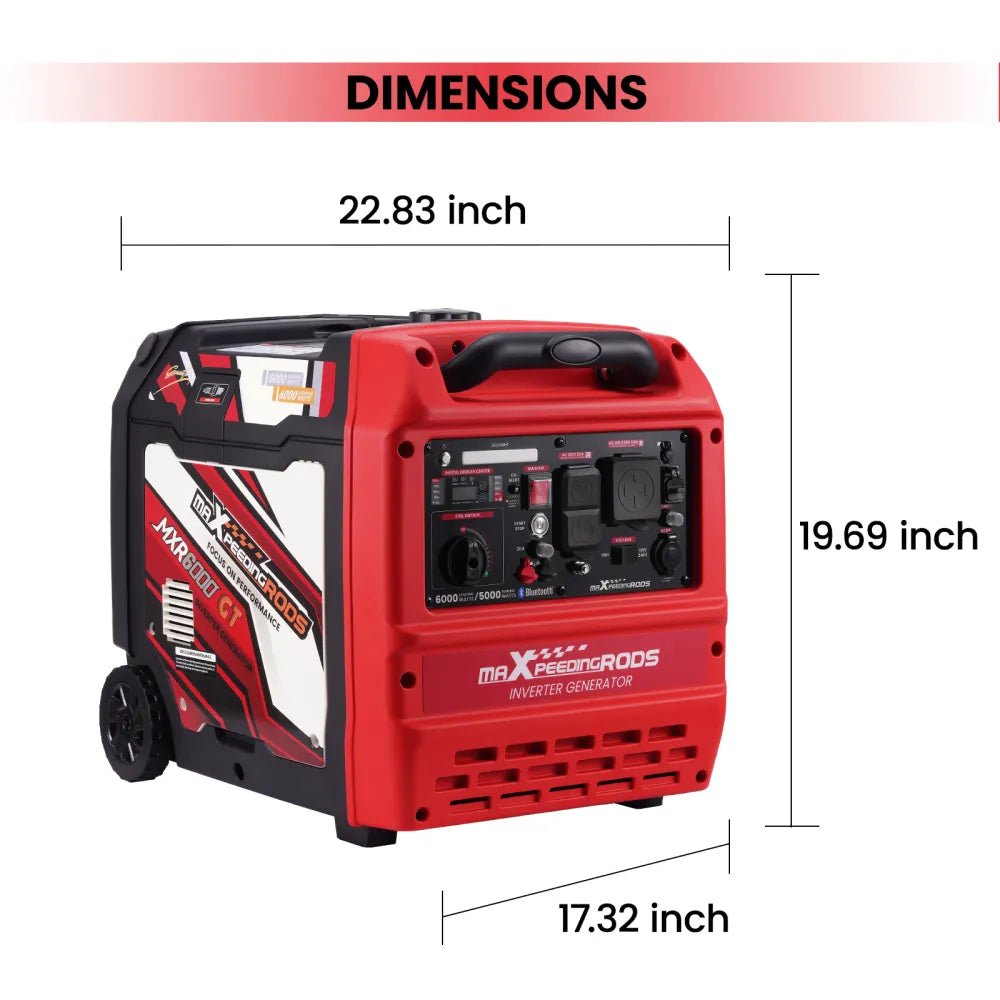 Maxpeedingrods 5000W/6000W Inverter Generator 50A Gas Low THD Remote Start CO Alert MXR6000GT-US New - Image 9
