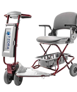Tzora TZELITE Elite Portable Compact Lightweight Folding Mobility Scooter Red New