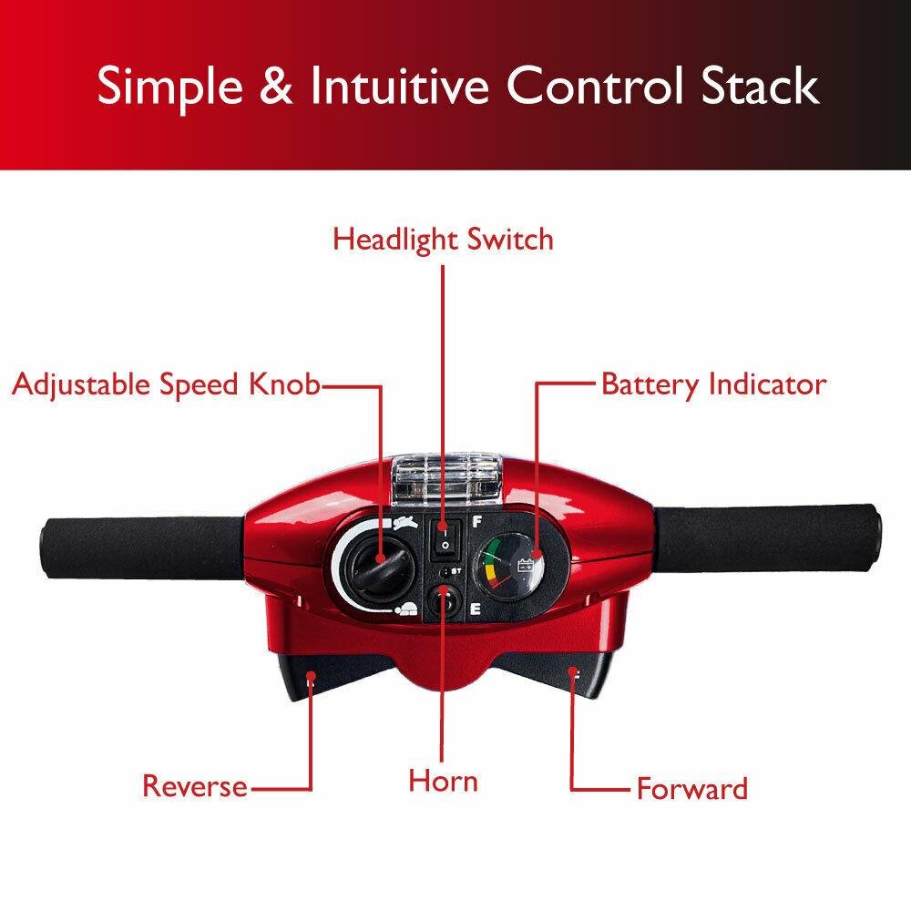 Zip'r 3 XTRA Traveler Mobility Scooter Red New - Image 3