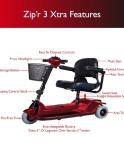Alternative view of Zip'r 3 XTRA Traveler Mobility Scooter Red New