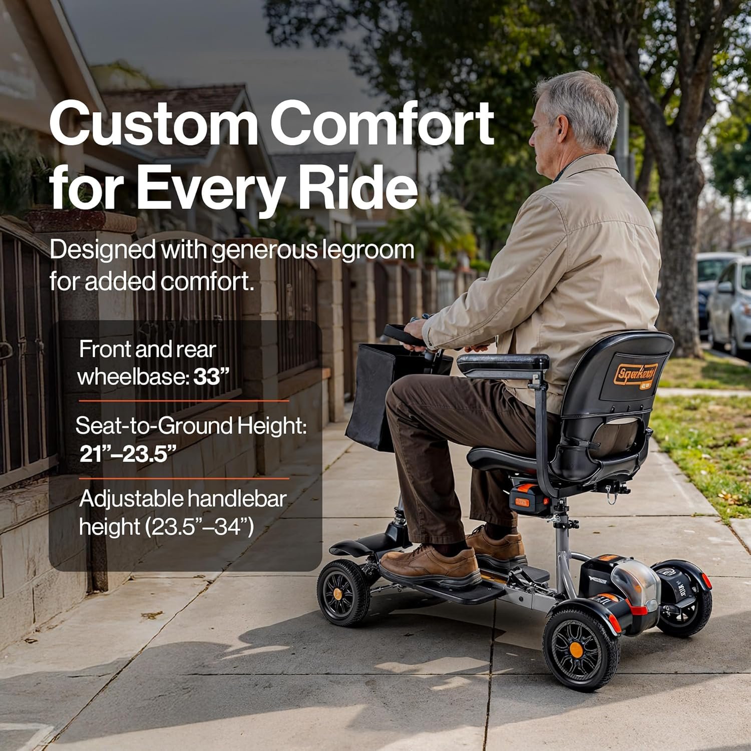 Super Handy GUT204 Passport Flex Mobility Scooter 4-Wheel Foldable 3.7 MPH 6 Mile Range 48V New - Image 6