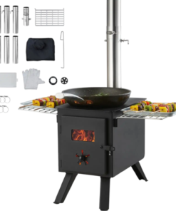 Vevor Wood Stove Portable Camping Tent Stove with 86" Chimney New