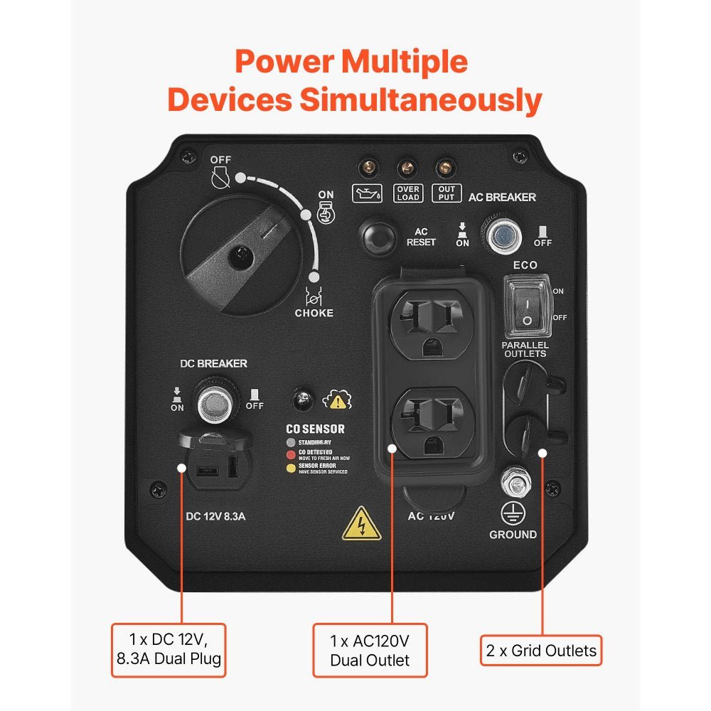 Vevor Inverter Generator Quiet 2900W Peak Watt Portable Gas Powered New - Image 5