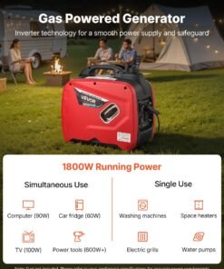 Alternative view of Vevor Inverter Generator 1800W/2900W Gas Powered CO Sensor 120V New