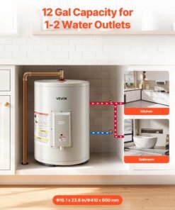 Alternative view of Vevor Electric Water Heater 12 Gal. Tank Point-of-Use 1600W 120V New
