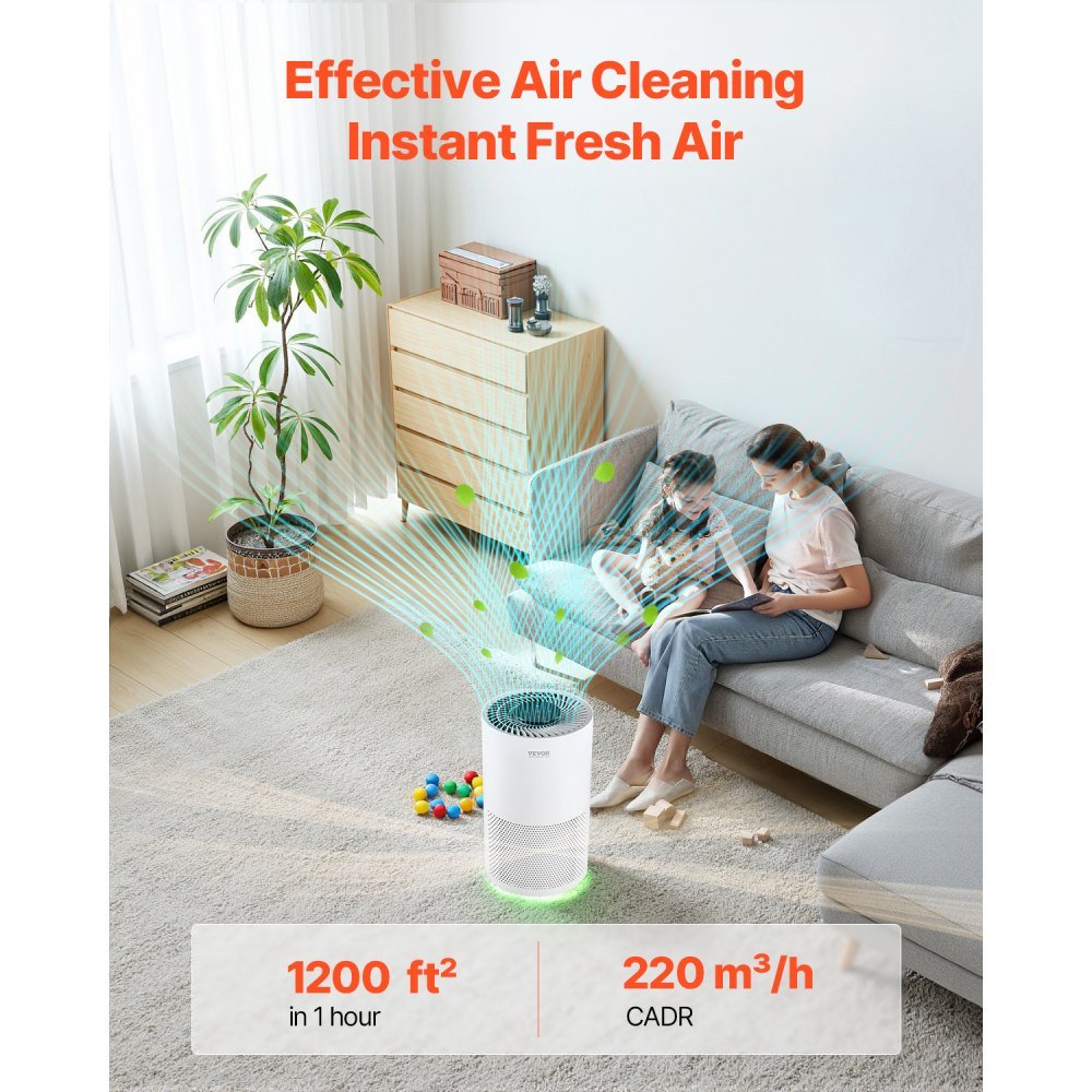 Vevor Air Purifier H13 HEPA Smart 1200 ft²/h for Home & Office New - Image 2