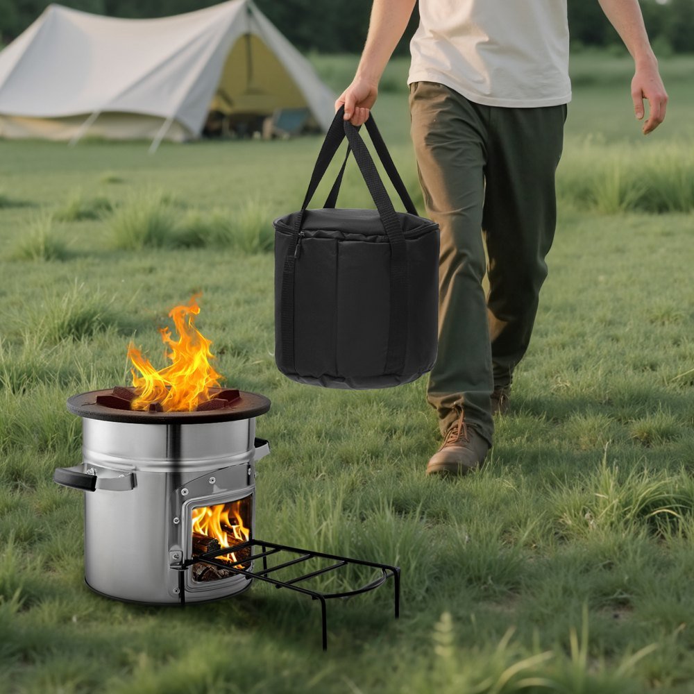 Vevor Rocket Stove Portable Wood Burning Camping Stove with Carrying Bag New - Image 8