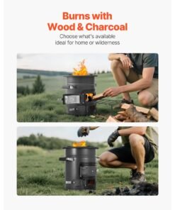 Alternative view of Vevor Rocket Stove Portable Camping Wood Burning Stove New