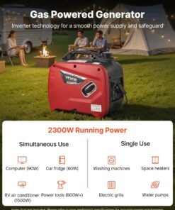 Alternative view of Vevor Inverter Generator 2300W/3000W Gas Powered CO Sensor 120V New
