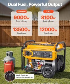 Alternative view of Vevor 9000W/13500W Generator Dual Fuel Gas Liquid Propane 50A Electric Start CO Sensor New
