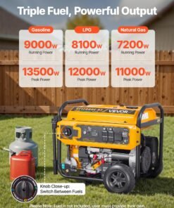 Alternative view of Vevor 9000W/13500W Generator Tri-Fuel Gas Propane Natural Gas 50A 120V/240V Electric Start CO Sensor New